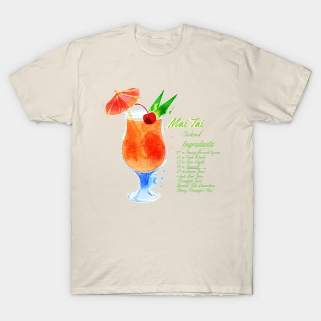 Mai Tai Recipe T-Shirt by big_owl